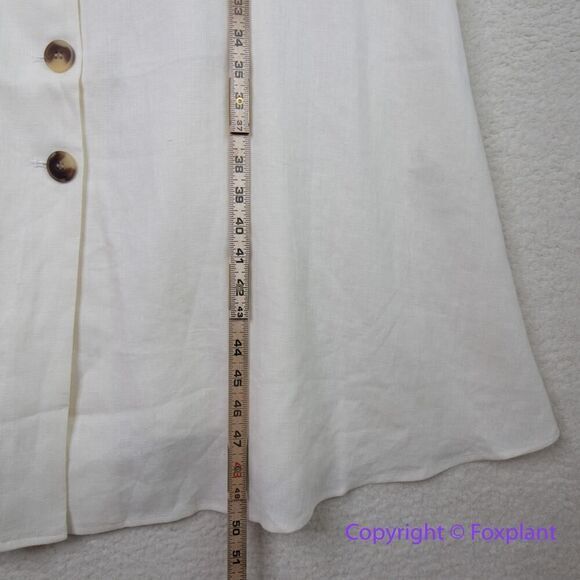 New! City Chic Refinity Dress 100% Linen‎ Button Up in off white, size L - Picture 10 of 16